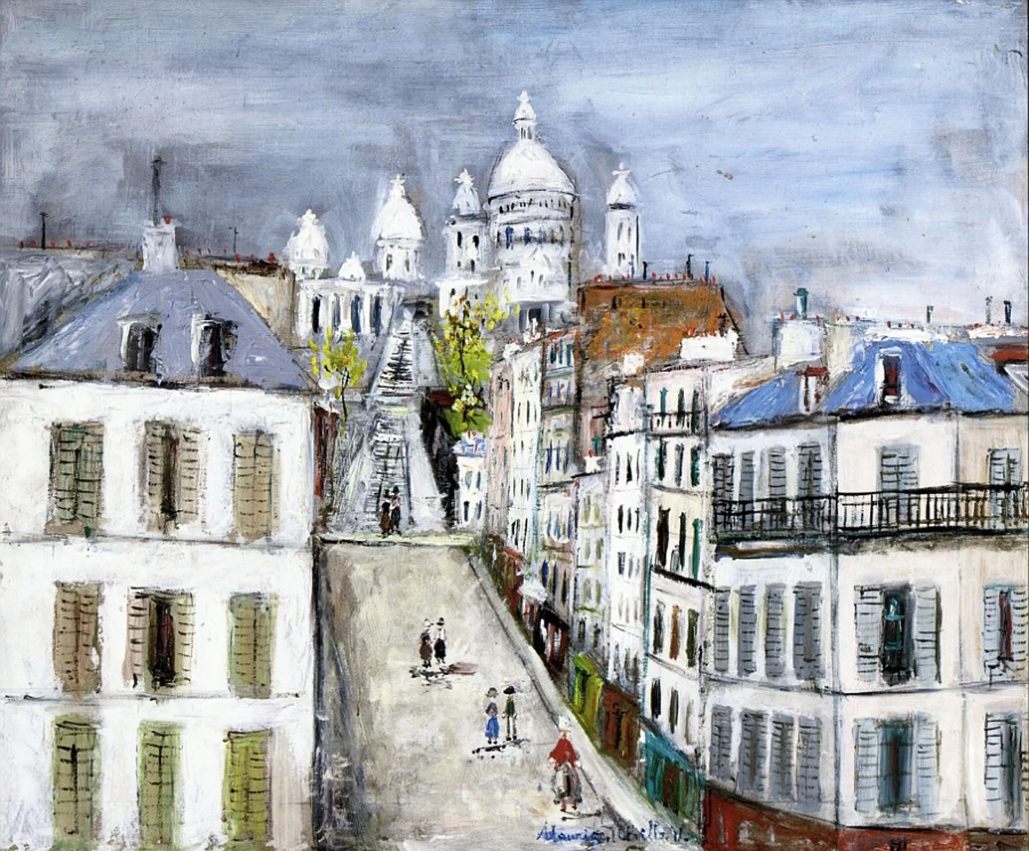 Rue Chappe a Montmartre e il Sacré - Coeur, 1937